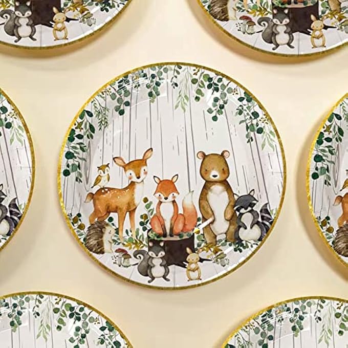 JUNGLE SAFARI PARTY TABLEWARE SET FOR 10 GUESTS, 10 NAPKINS WITH ANIMAL PLATES AND 10 PAPER PLATES JUNGLE BIRTHDAY TABLEWARE KIT, FOR WILD ONE BIRTHDAY BABY SHOWER DECORATION BOY - Image 3